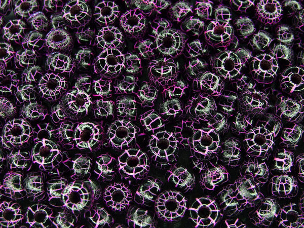 10g Matubo 2/0 Round Czech Seed Beads 6mm Ionic Jet/Pink Beadacious