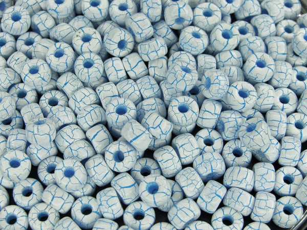 10g Matubo 2/0 Round Czech Seed Beads 6mm Ionic White/Blue Beadacious