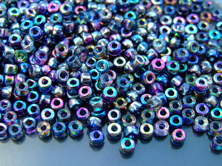 10g Matubo 6/0 Round Czech Seed Beads 4mm Magic Line Blue Pink Beadacious