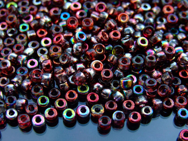 10g Matubo 6/0 Round Czech Seed Beads 4mm Magic Line Red Brown Beadacious