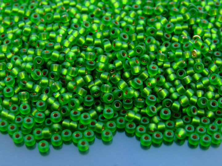 10g Matubo 8/0 Round Czech Seed Beads 3mm Ice Lined Chrysolite Bronze Beadacious