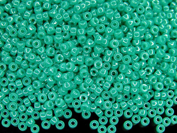 10g Matubo 8/0 Round Czech Seed Beads 3mm Luster Opaque Turquoise Beadacious