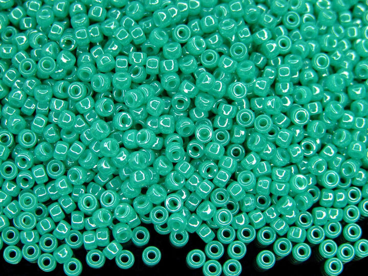 10g Matubo 8/0 Round Czech Seed Beads 3mm Luster Opaque Turquoise Beadacious