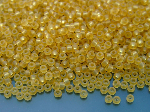 10g Matubo 8/0 Round Czech Seed Beads 3mm Matte Light Topaz Beadacious