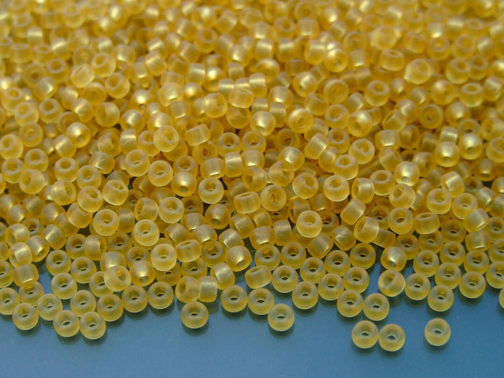 10g Matubo 8/0 Round Czech Seed Beads 3mm Matte Light Topaz Beadacious