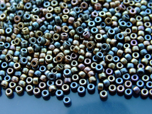 10g Matubo 8/0 Round Czech Seed Beads 3mm Matte Metallic Leather Beadacious