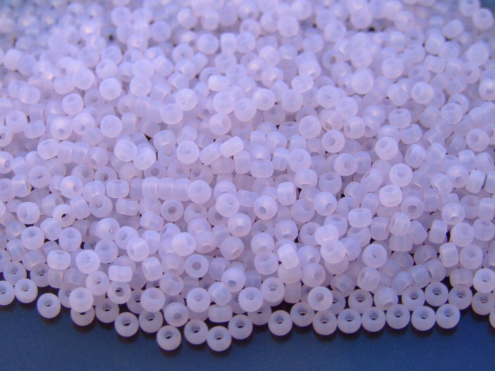 10g Matubo 8/0 Round Czech Seed Beads 3mm Opal Light Pink Matt Beadacious