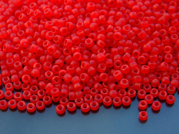 10g Matubo 8/0 Round Czech Seed Beads 3mm Opal Red Matt Beadacious