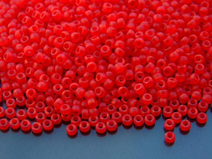 10g Matubo 8/0 Round Czech Seed Beads 3mm Opal Red Matt Beadacious