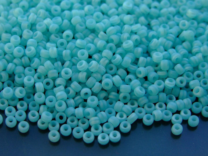 10g Matubo 8/0 Round Czech Seed Beads 3mm Opal Seafoam Matt Beadacious