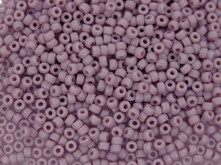 10g Matubo 8/0 Round Czech Seed Beads 3mm Opaque Light Purple Matt Beadacious