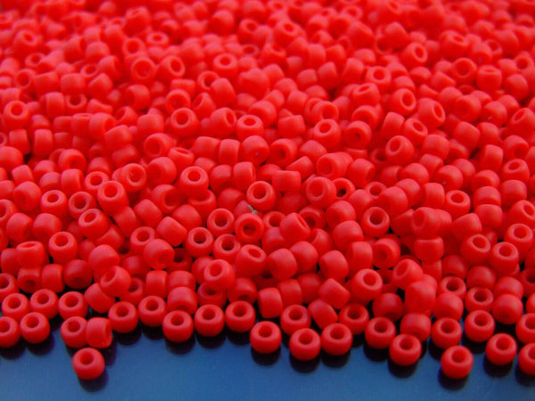 10g Matubo 8/0 Round Czech Seed Beads 3mm Opaque Red Matte Beadacious