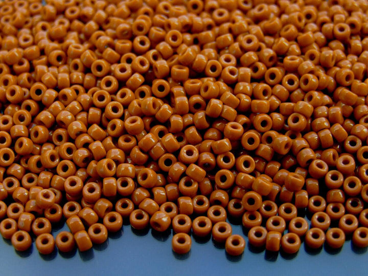 10g Matubo 8/0 Round Czech Seed Beads 3mm Opaque Umber Beadacious