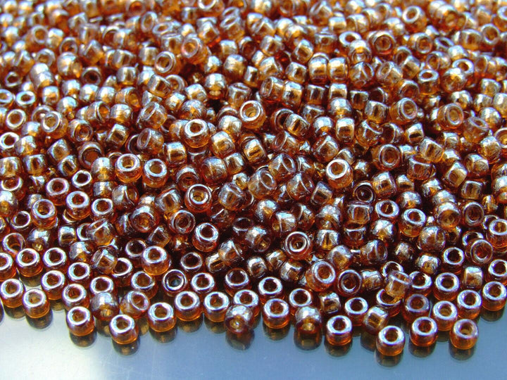 10g Matubo 8/0 Round Czech Seed Beads 3mm Smoky Topaz Luster Beadacious