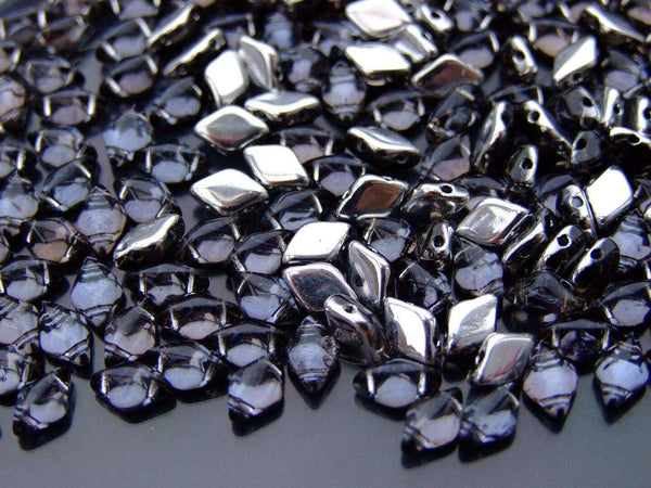 10g Matubo GemDuo Czech Seed Beads 5x8mm Backlit Charcoal Beadacious