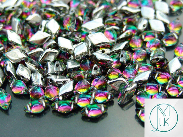 10g Matubo GemDuo Czech Seed Beads 5x8mm Backlit Spectrum Beadacious