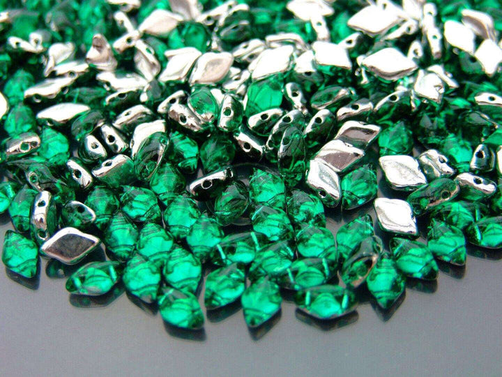 10g Matubo GemDuo Czech Seed Beads 5x8mm Backlit Teal Beadacious