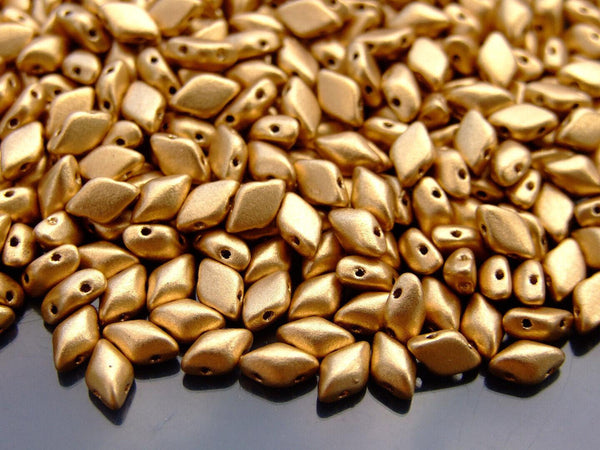 10g Matubo GemDuo Czech Seed Beads 5x8mm Matte Metallic Flax Beadacious