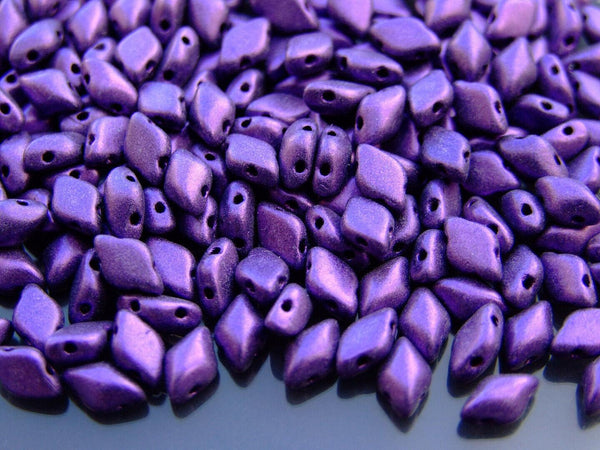 10g Matubo GemDuo Czech Seed Beads 5x8mm Metallic Suede Purple Beadacious