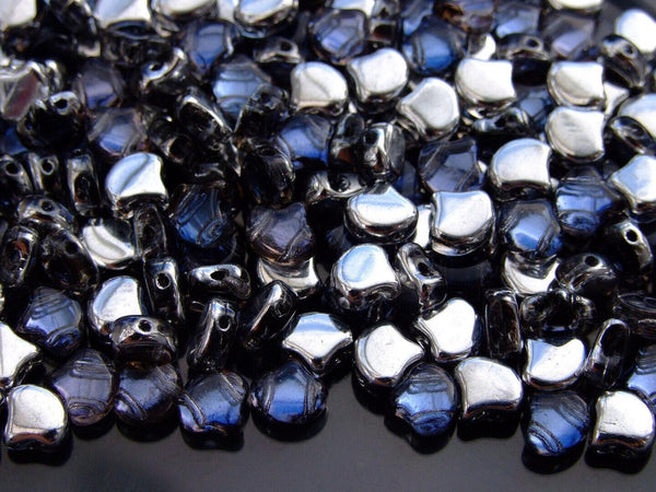 10g Matubo Ginko Duo Czech Seed Beads 7.5x7.5mm Backlit Periwinkle Beadacious