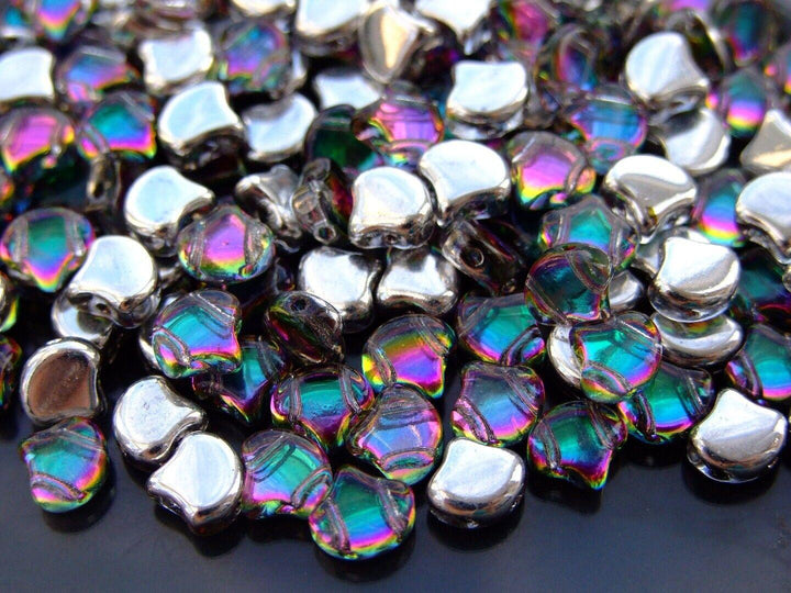 10g Matubo Ginko Duo Czech Seed Beads 7.5x7.5mm Backlit Spectrum Beadacious