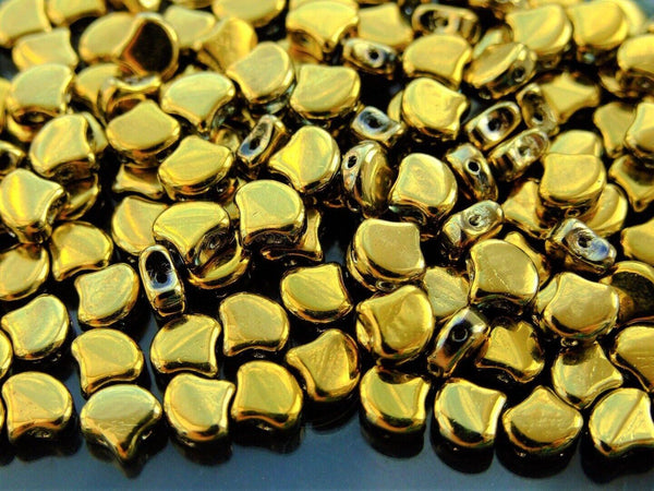 10g Matubo Ginko Duo Czech Seed Beads 7.5x7.5mm Gold Beadacious