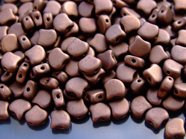 10g Matubo Ginko Duo Czech Seed Beads 7.5x7.5mm Matte Metallic Dark Bronze Beadacious