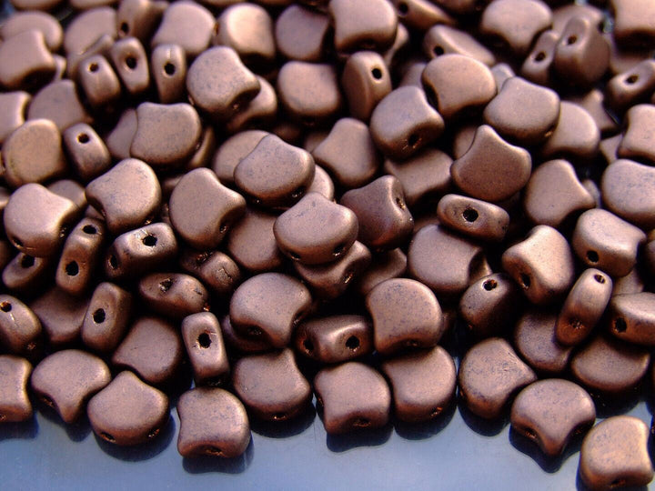 10g Matubo Ginko Duo Czech Seed Beads 7.5x7.5mm Matte Metallic Dark Bronze Beadacious