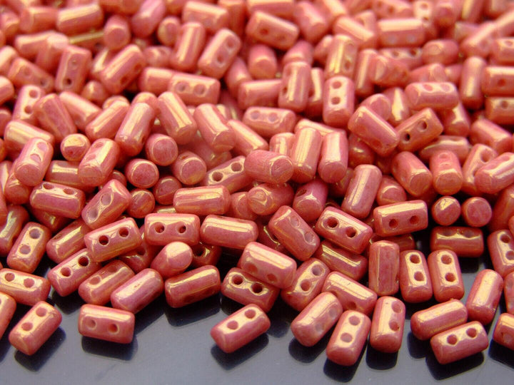 10g Matubo Rulla Czech Seed Beads 3x5mm Chalk Red Luster Beadacious