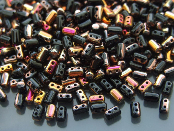 10g Matubo Rulla Czech Seed Beads 3x5mm Jet Sliperit Beadacious