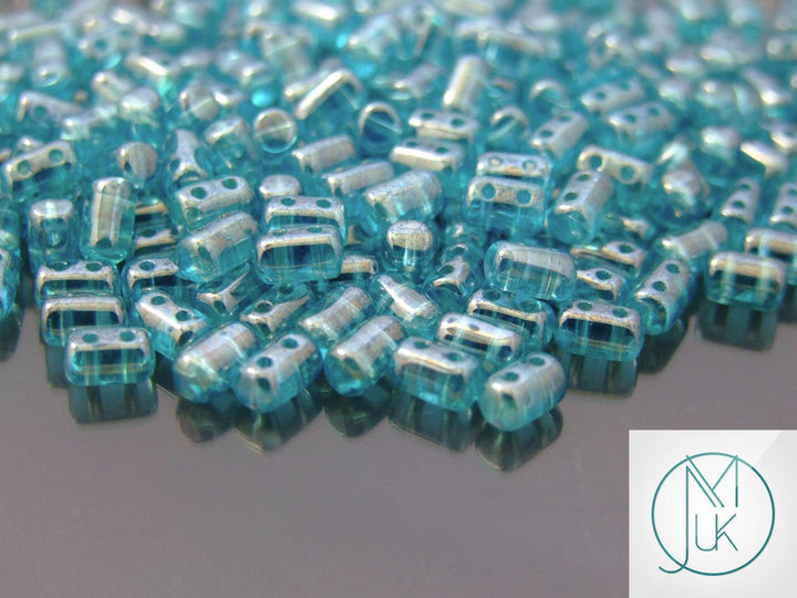 10g Matubo Rulla Czech Seed Beads 3x5mm Luster Aquamarine Beadacious