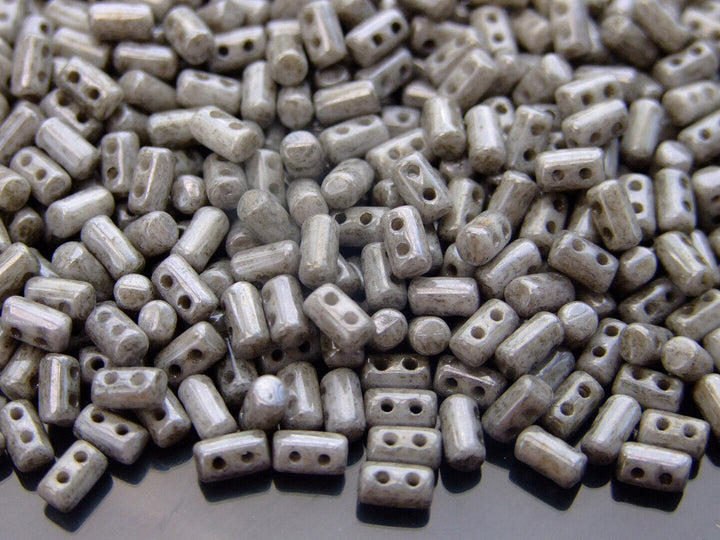 10g Matubo Rulla Czech Seed Beads 3x5mm Luster Gray Beadacious