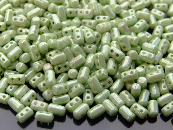 10g Matubo Rulla Czech Seed Beads 3x5mm Luster Light Green Beadacious