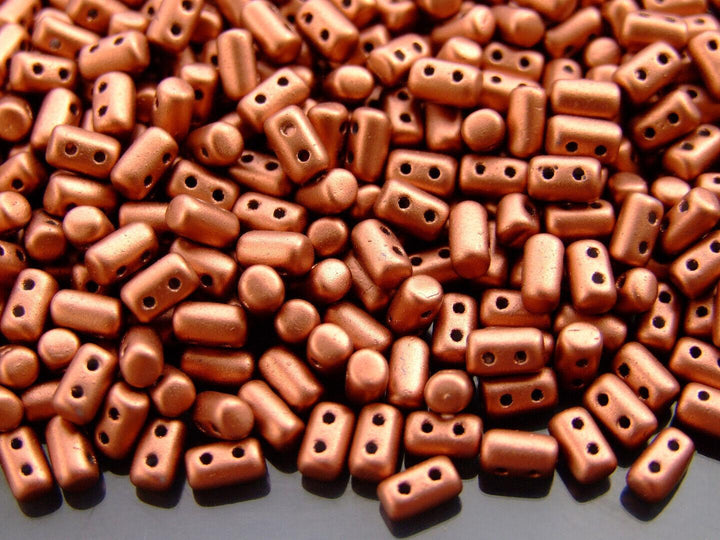 10g Matubo Rulla Czech Seed Beads 3x5mm Matte Metallic Bronze Copper Beadacious