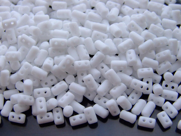 10g Matubo Rulla Czech Seed Beads 3x5mm Opaque White Matt Beadacious