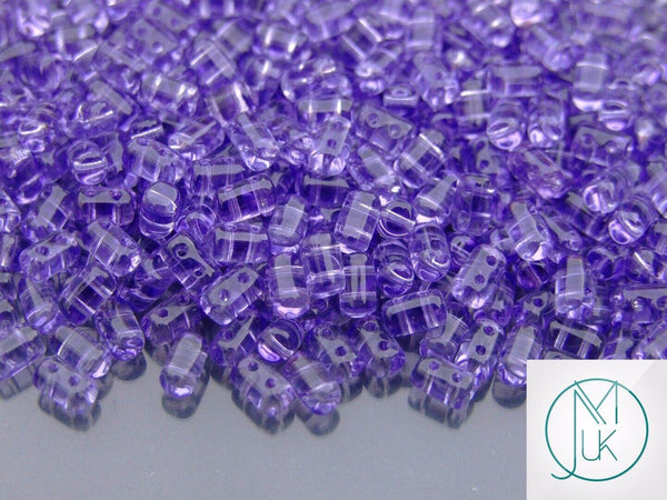 10g Matubo Rulla Czech Seed Beads 3x5mm Transparent Tanzanite Beadacious