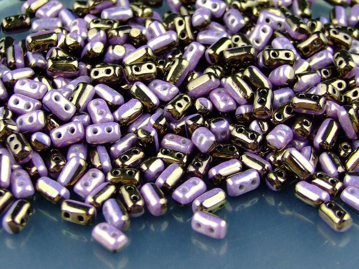 10g Matubo Rulla Duets Czech Seed Beads 3x5mm Black White Purple Vega Beadacious