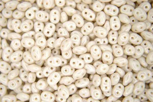 10g Matubo SuperDuo Czech Seed Beads 2.5x5mm Alabaster Pearl Shine White Beadacious