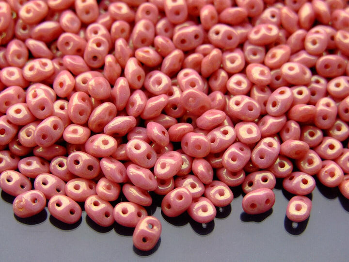 10g Matubo SuperDuo Czech Seed Beads 2.5x5mm Chalk Red Luster Beadacious