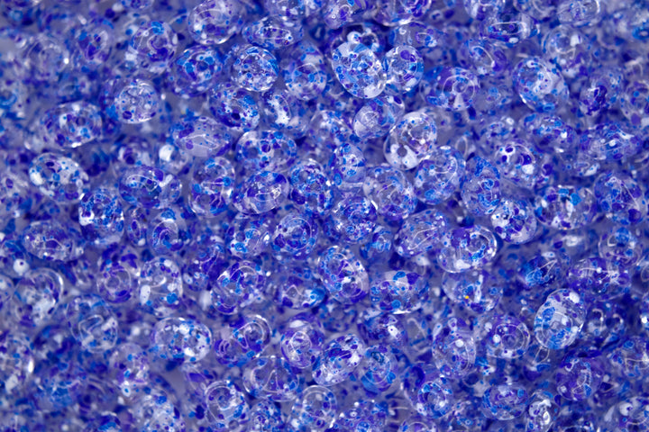 10g Matubo SuperDuo Czech Seed Beads 2.5x5mm Confetti Splash Indigo Beadacious