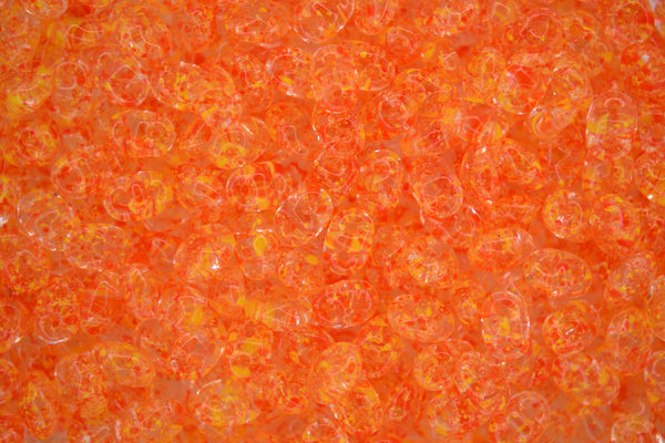 10g Matubo SuperDuo Czech Seed Beads 2.5x5mm Confetti Splash Orange Yellow Beadacious