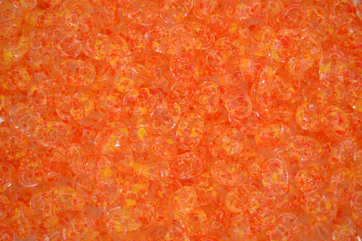 10g Matubo SuperDuo Czech Seed Beads 2.5x5mm Confetti Splash Orange Yellow Beadacious