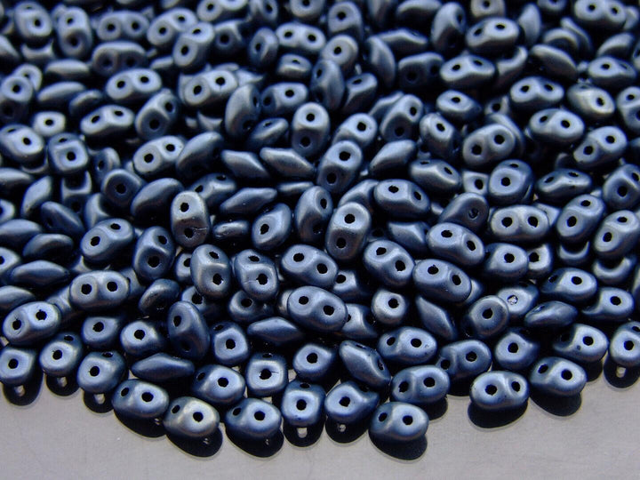 10g Matubo SuperDuo Czech Seed Beads 2.5x5mm Jet Iris Matte Beadacious