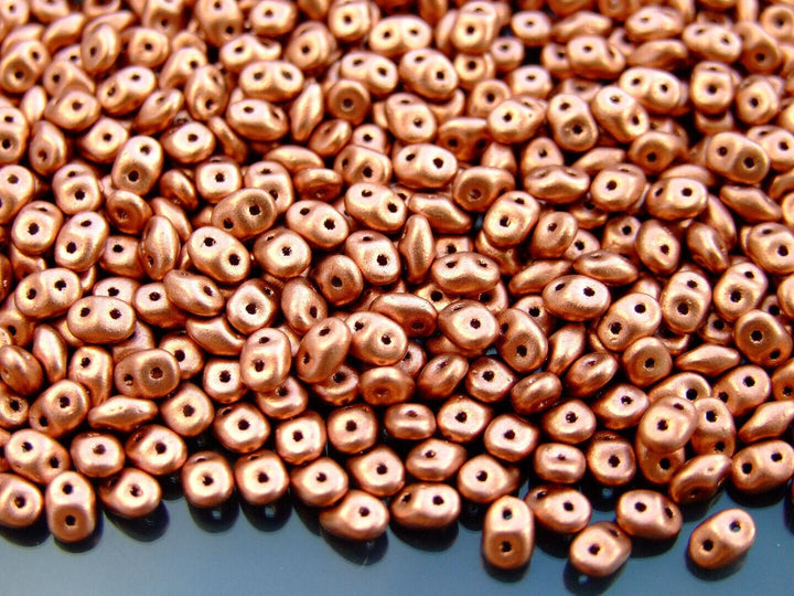 10g Matubo SuperDuo Czech Seed Beads 2.5x5mm Matte Metallic Bronze Copper Beadacious