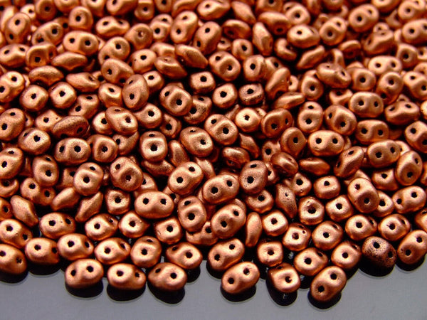 10g Matubo SuperDuo Czech Seed Beads 2.5x5mm Matte Metallic Copper Beadacious