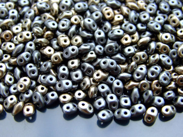 10g Matubo SuperDuo Czech Seed Beads 2.5x5mm Matte Metallic Leather Beadacious