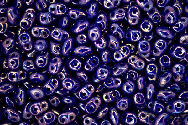 10g Matubo SuperDuo Czech Seed Beads 2.5x5mm Nebula Opaque Blue Beadacious