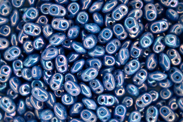 10g Matubo SuperDuo Czech Seed Beads 2.5x5mm Nebula Opaque Blue Turquoise Beadacious