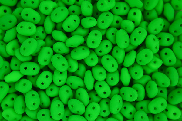 10g Matubo SuperDuo Czech Seed Beads 2.5x5mm Neon Green Beadacious