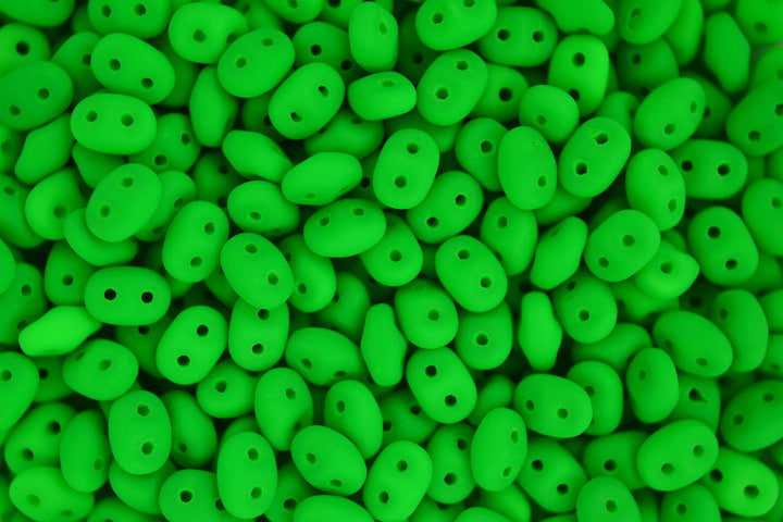 10g Matubo SuperDuo Czech Seed Beads 2.5x5mm Neon Green Beadacious